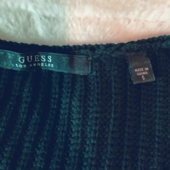 Guess Black Gold Zip Sweater Size S Outdoor Winter Fall Cozy Spring - Picture 5 of 8